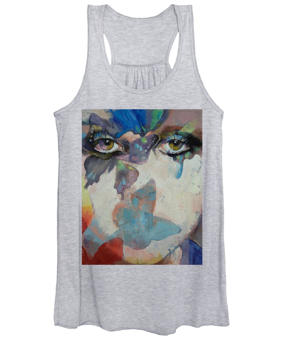 Gothic Women's Tank Top featuring the painting Gothic Butterflies by Michael Creese
