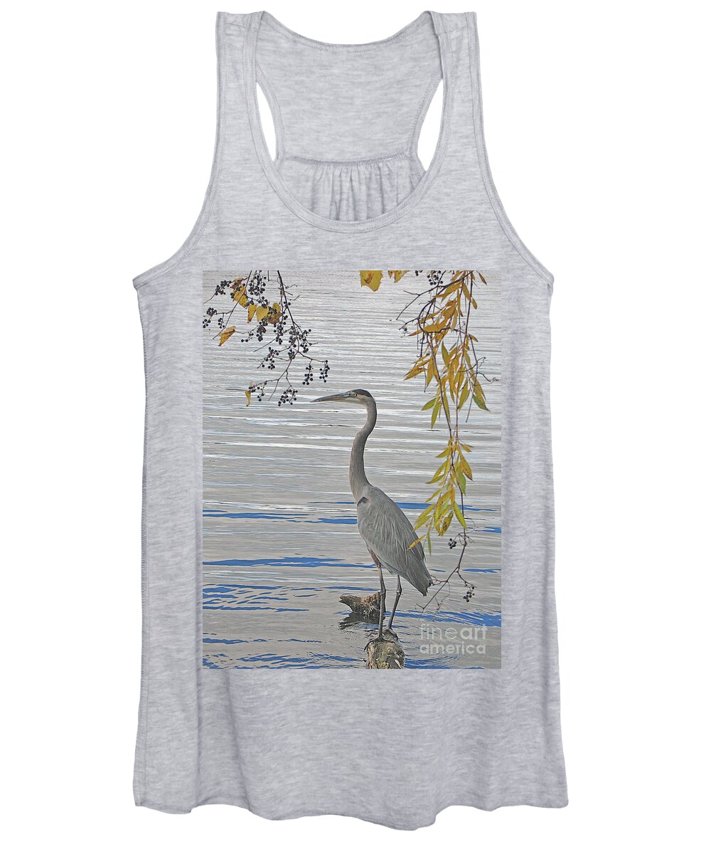 Heron Women's Tank Top featuring the photograph Great Blue Heron by Ann Horn