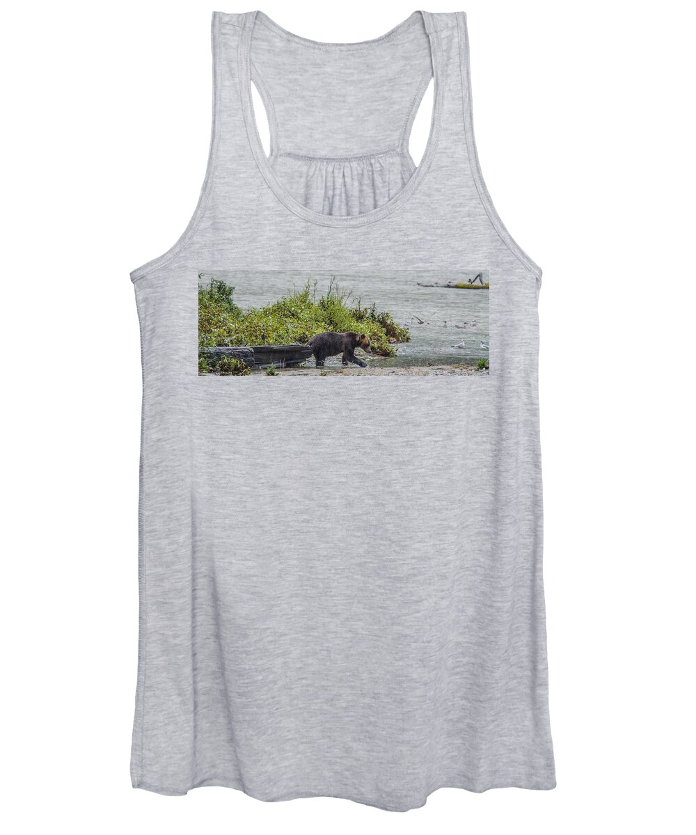 Grizzly Bear Women's Tank Top featuring the photograph Grizzly Bear Late September 4 by Roxy Hurtubise