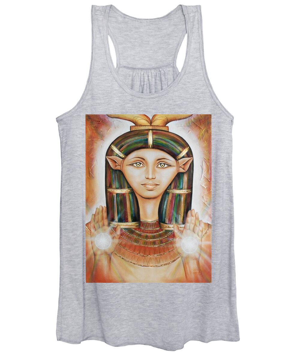 Hathor Women's Tank Top featuring the painting Hathor Rendition by Robyn Chance