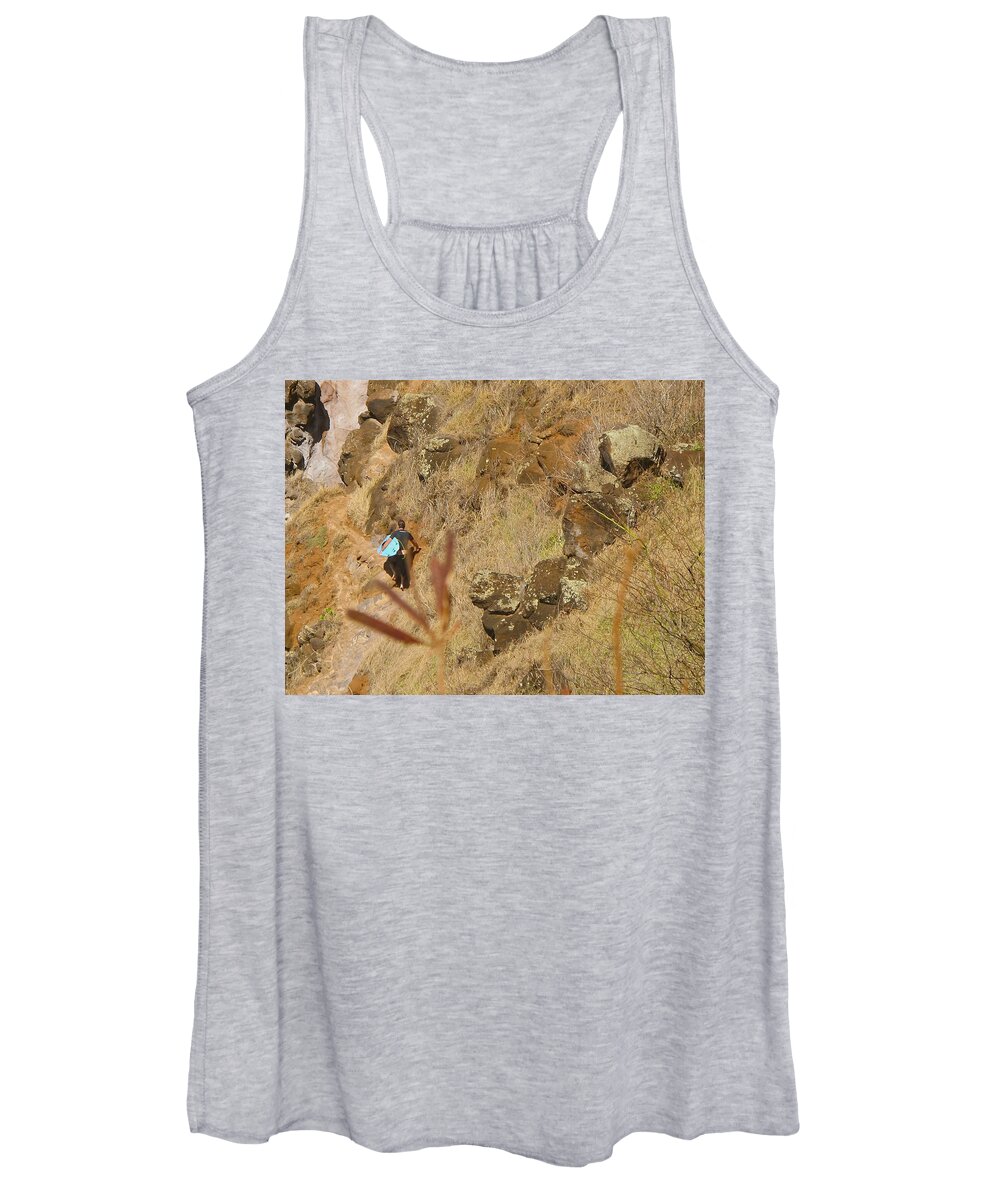 Surf Women's Tank Top featuring the photograph Hawaiian Commute by Kathy Corday