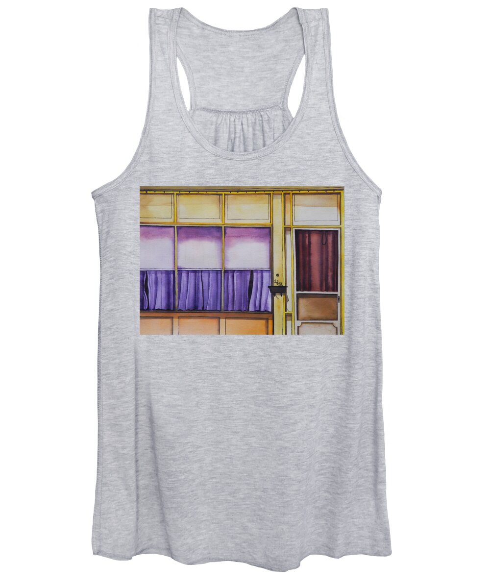 Watercolor Women's Tank Top featuring the painting Heat in The Afternoon by Lynda Lehmann