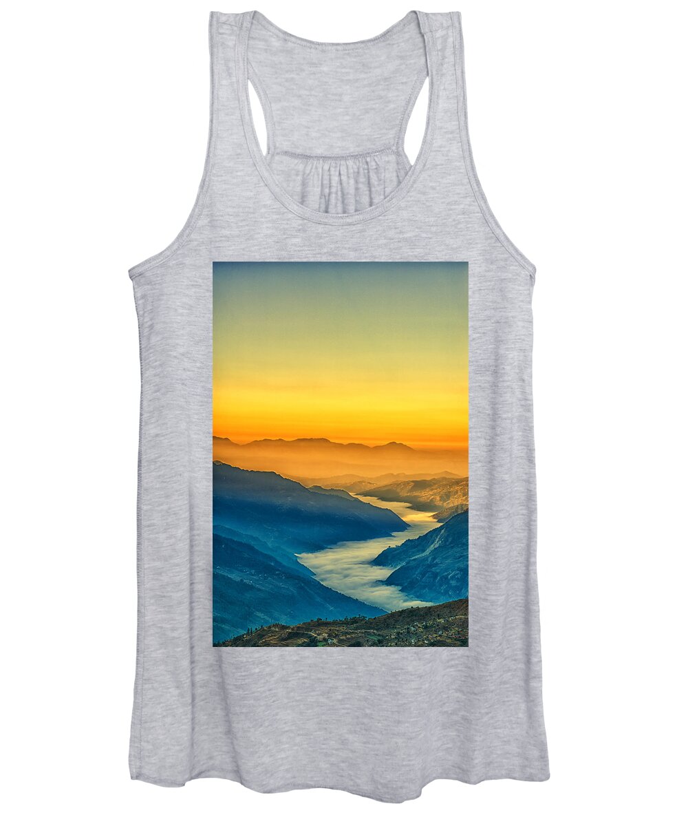 Adventure Women's Tank Top featuring the photograph Himalaya in the morning light by U Schade