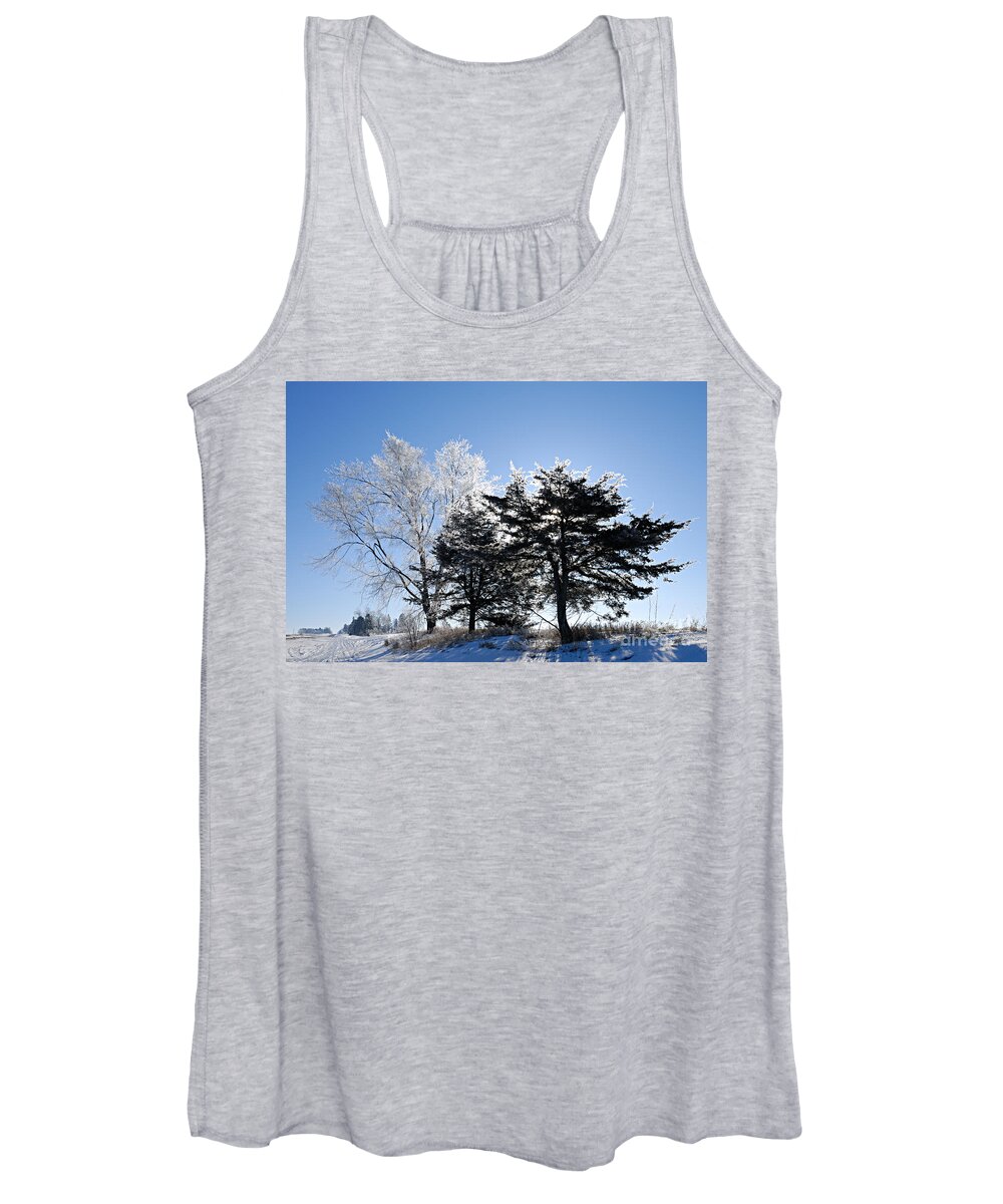 Photography Women's Tank Top featuring the photograph Hoar Frost by Larry Ricker