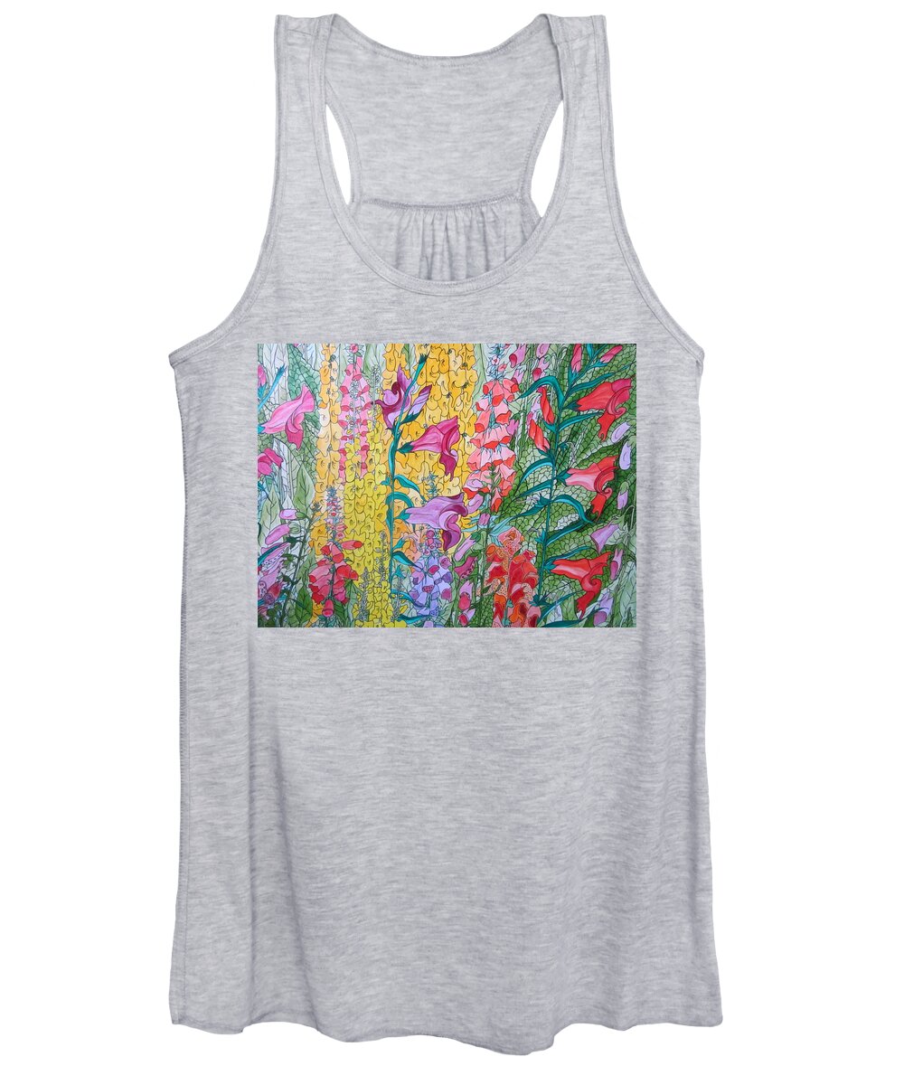 Hybrids Women's Tank Top featuring the painting Hybrids 3 by Rosita Larsson