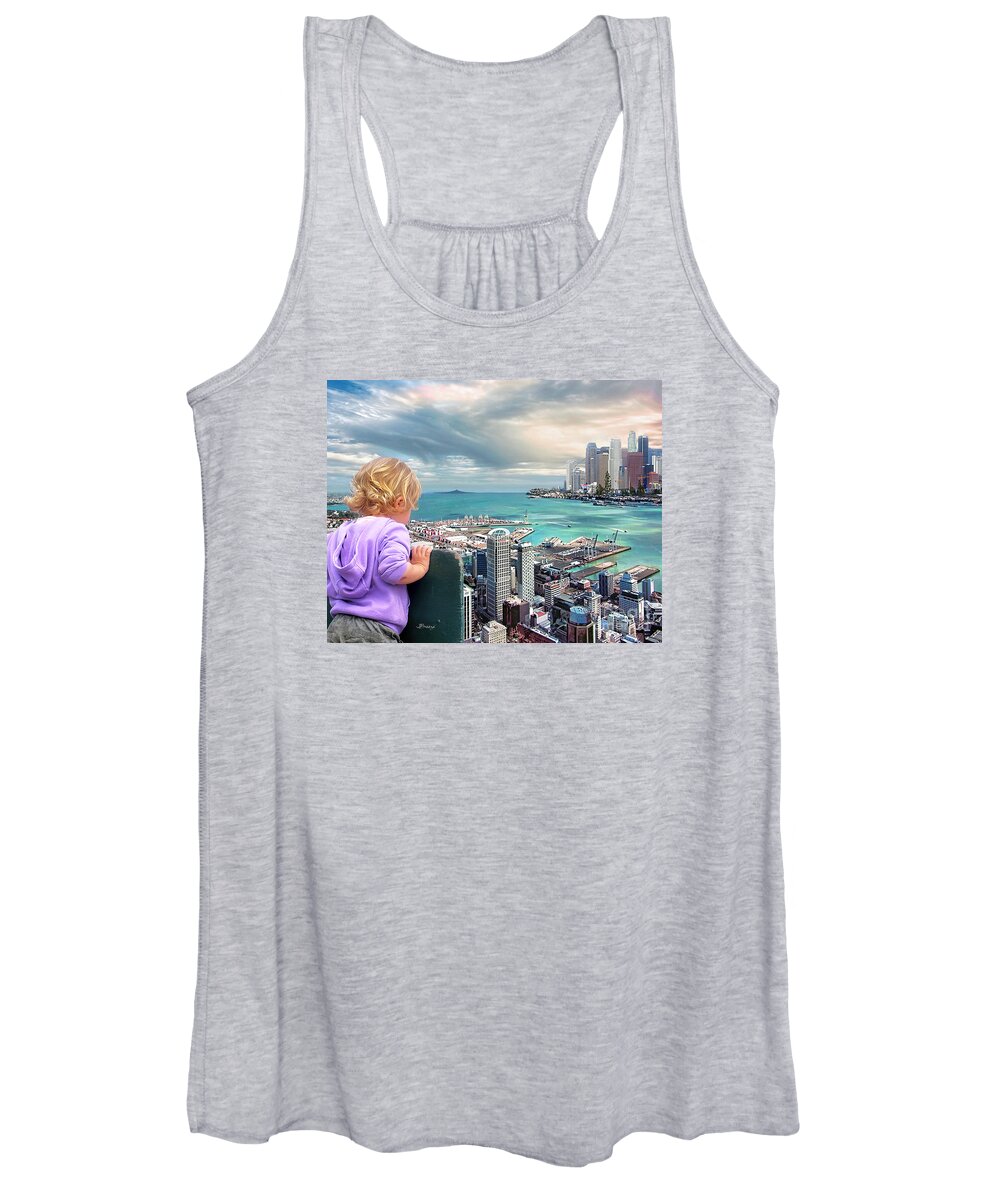 Digital Art Women's Tank Top featuring the digital art In a Perfect World? by Jennie Breeze