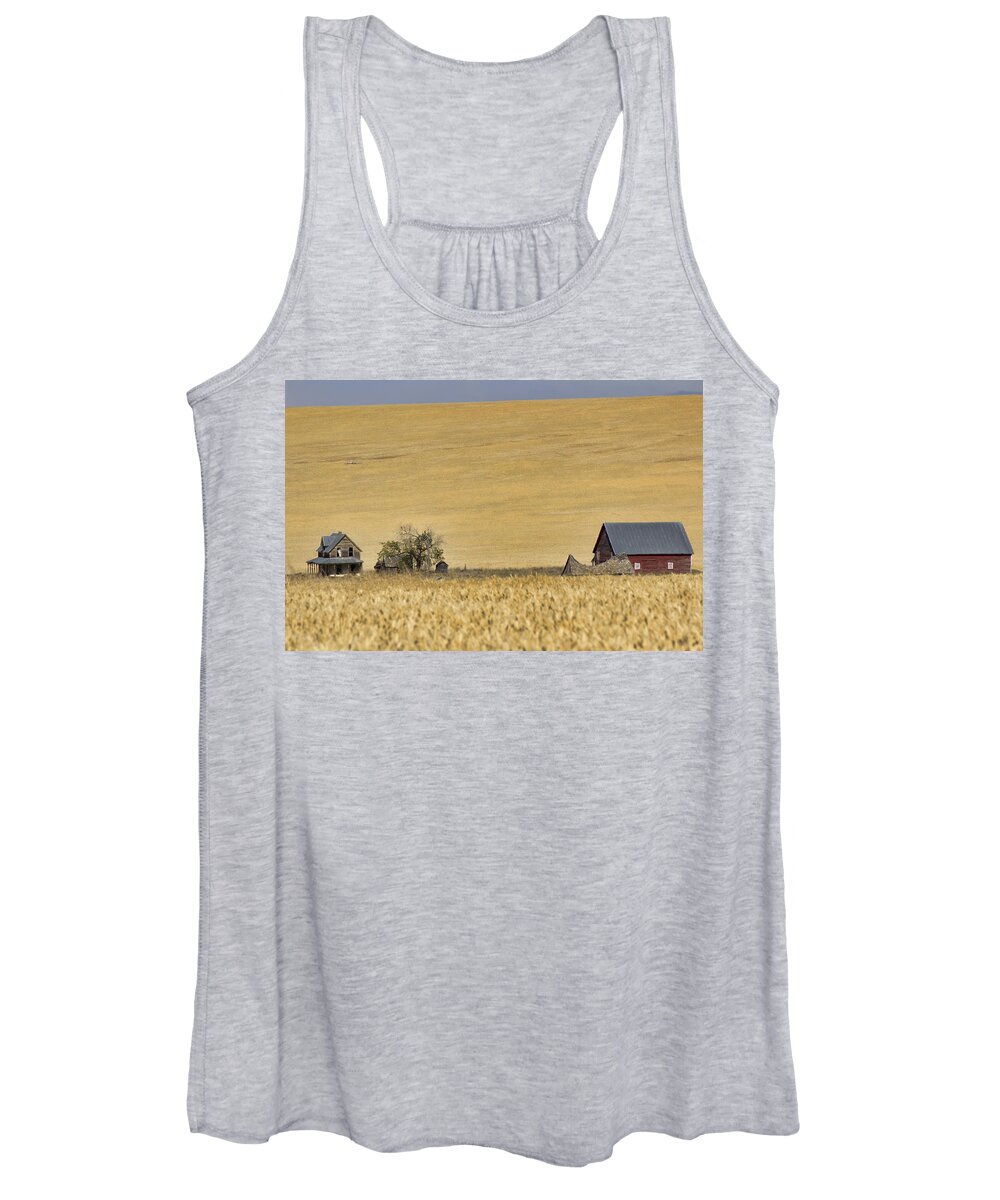 Homestead Women's Tank Top featuring the photograph In a Sea of Wheat by Cathy Anderson