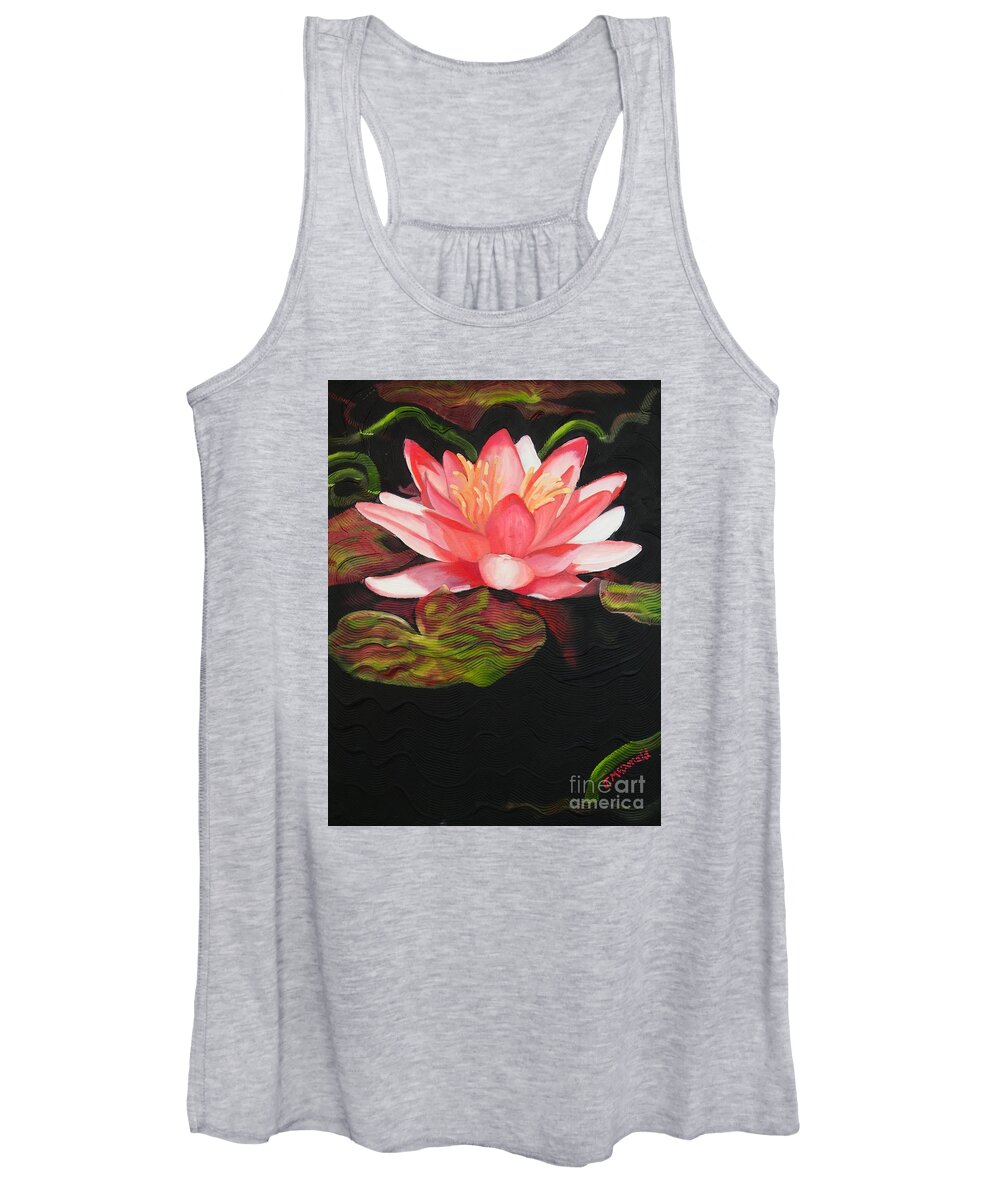 Lotus Women's Tank Top featuring the painting In Full Bloom by Janet McDonald