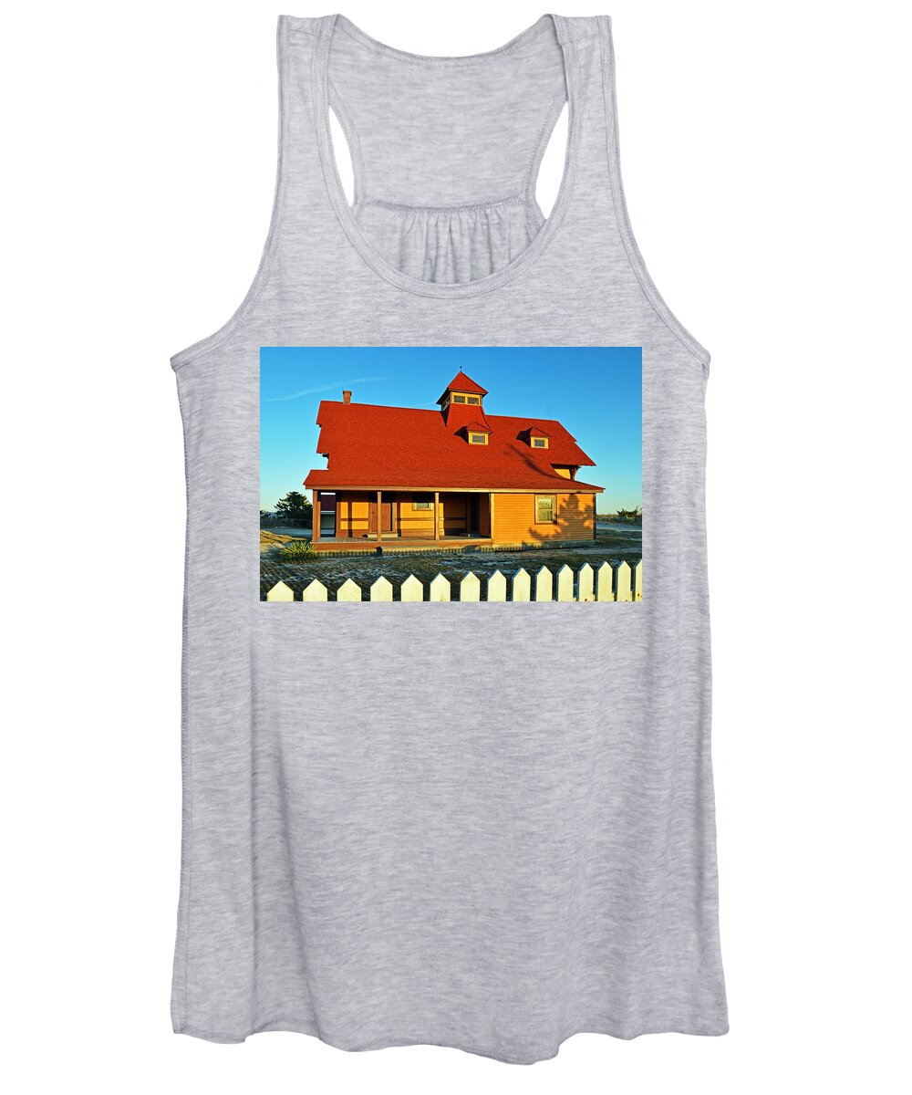 Indian River Women's Tank Top featuring the photograph Indian River Lifesaving Station Museum by Bill Swartwout