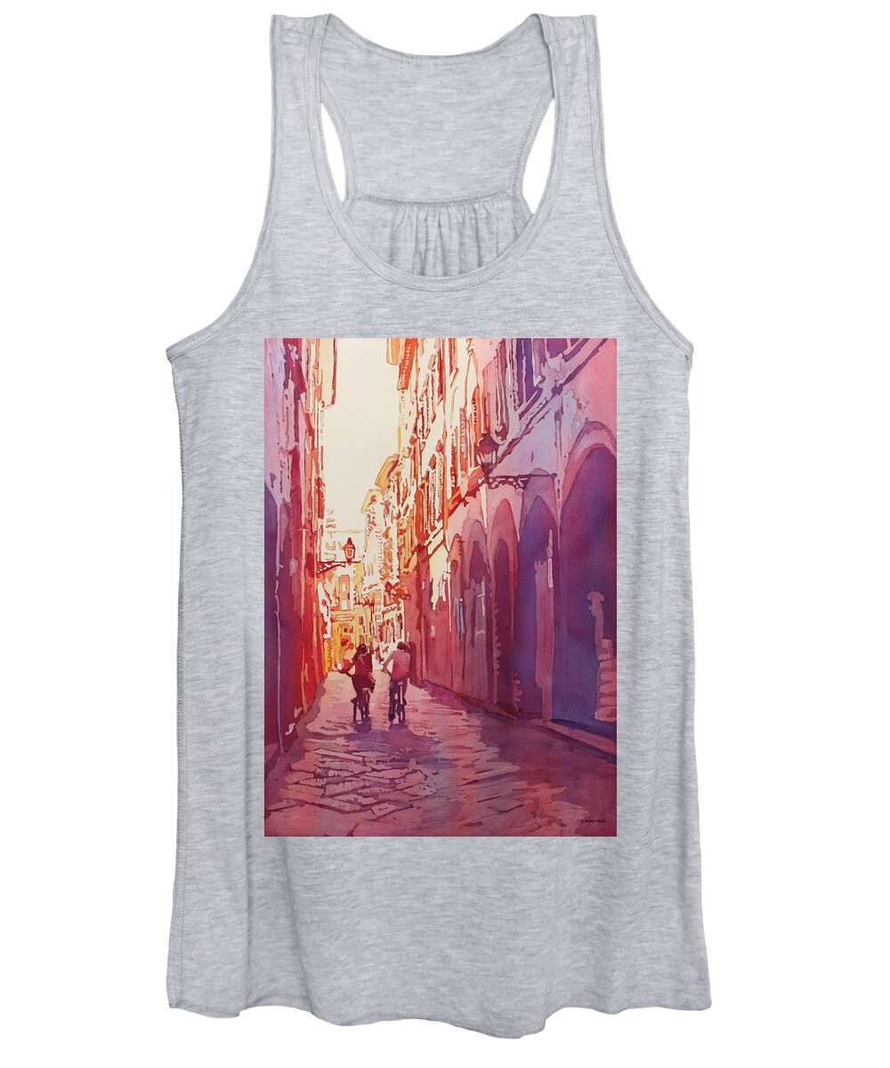 Bicycling Women's Tank Top featuring the painting Italian Heat by Jenny Armitage
