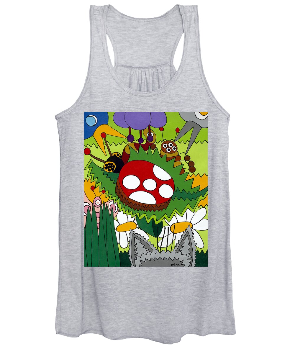 Garden Women's Tank Top featuring the painting Lady Bug by Rojax Art