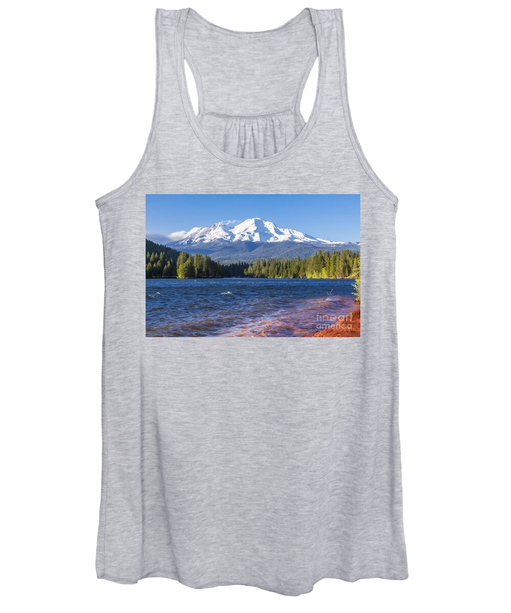 Mt Shasta Women's Tank Top featuring the photograph Lake Siskiyou and Mt Shasta by Ken Brown