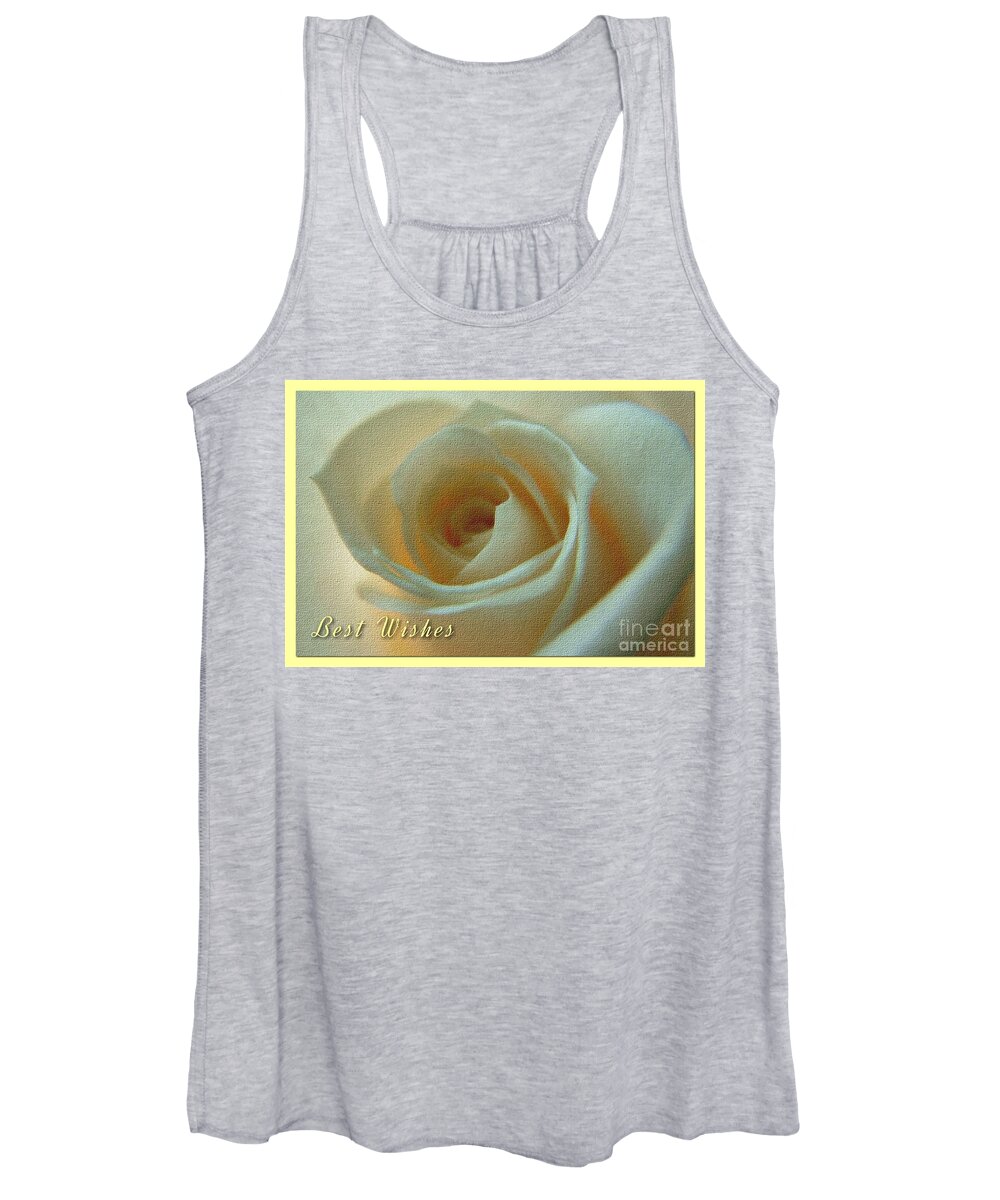 Ivory Roses Women's Tank Top featuring the photograph Large Ivory Rose Greeting by Joan-Violet Stretch
