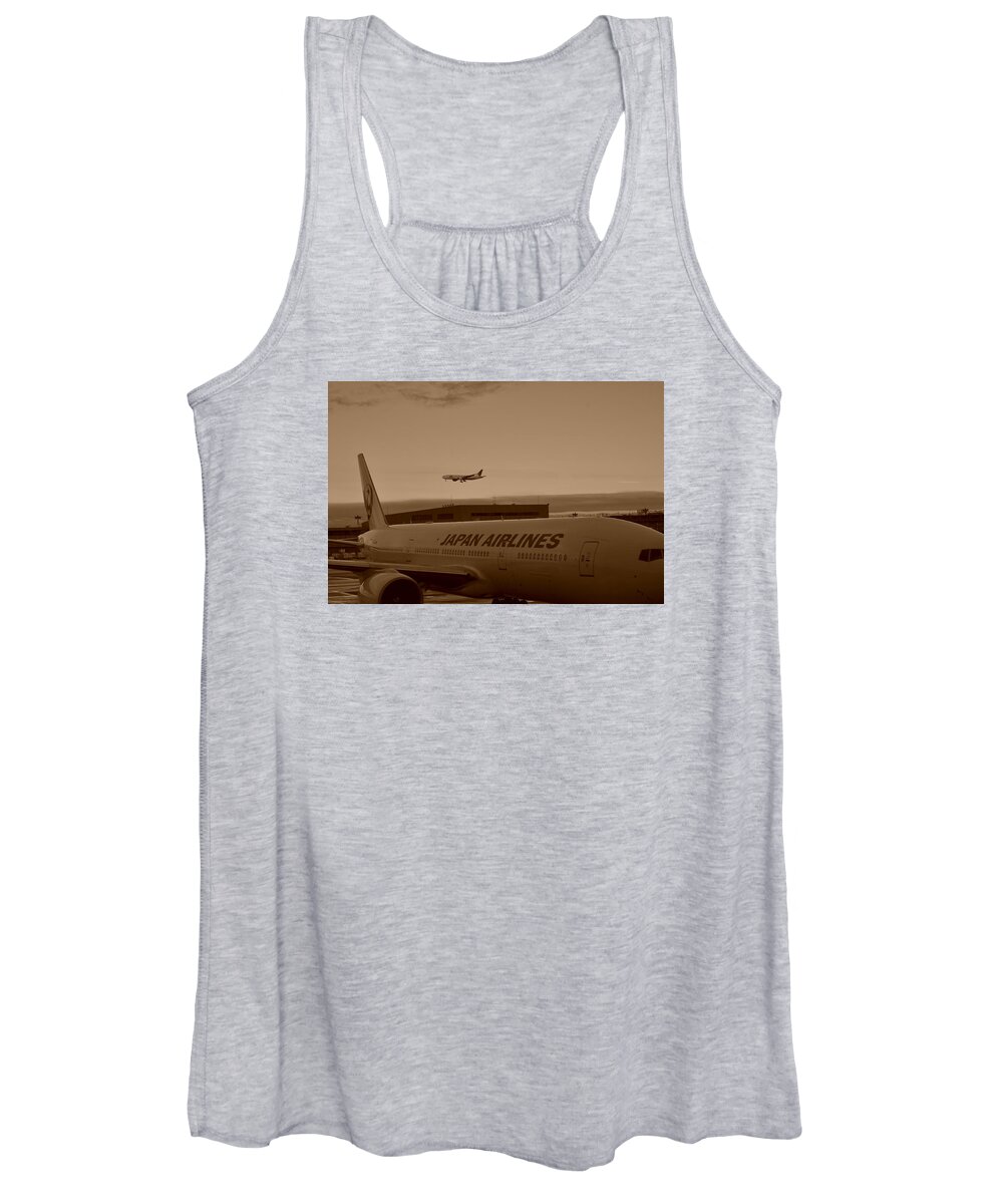 Departure Women's Tank Top featuring the photograph Leaving Japan by Miguel Winterpacht