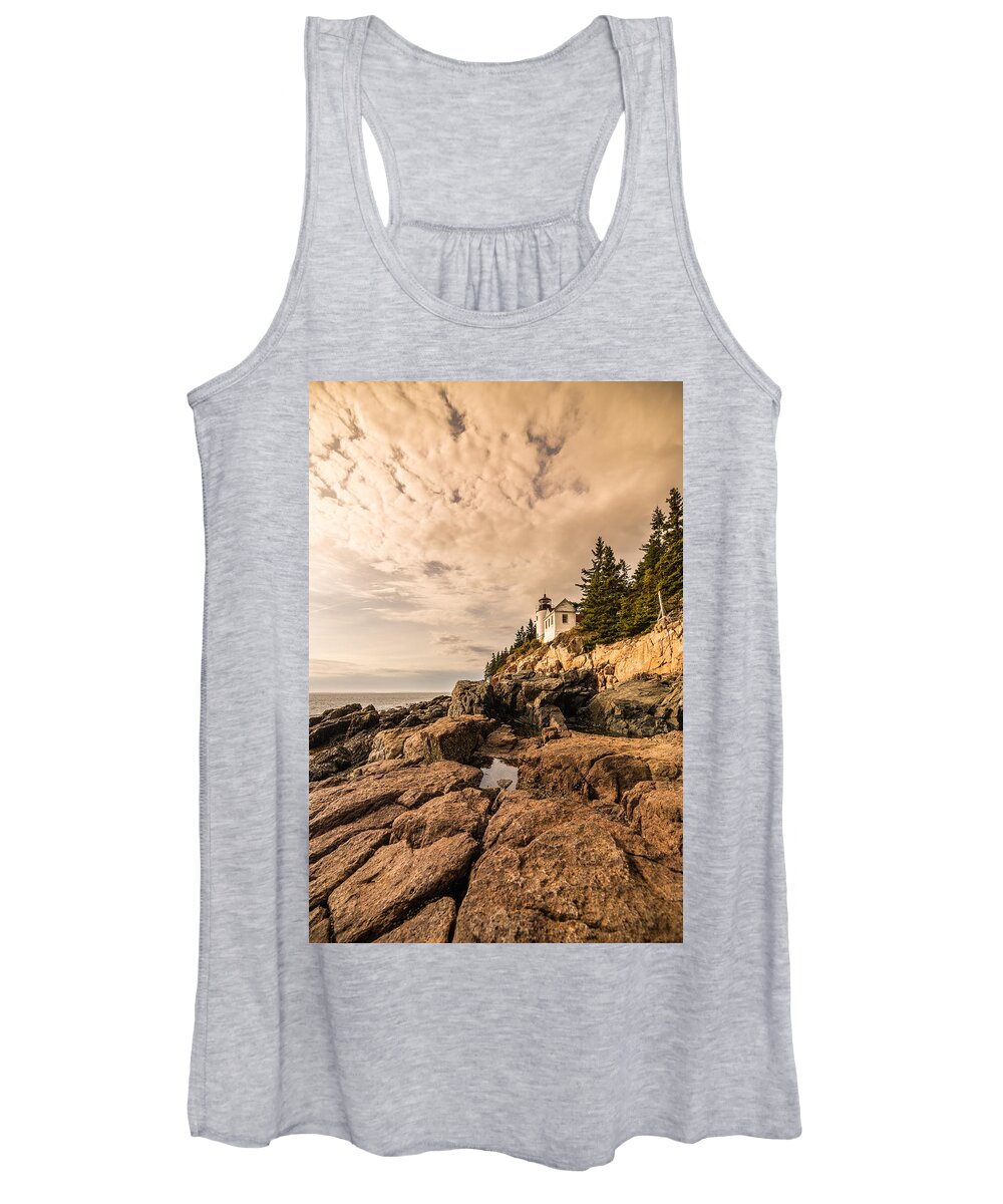 Acadia Women's Tank Top featuring the photograph Light on the Rocks by Kristopher Schoenleber