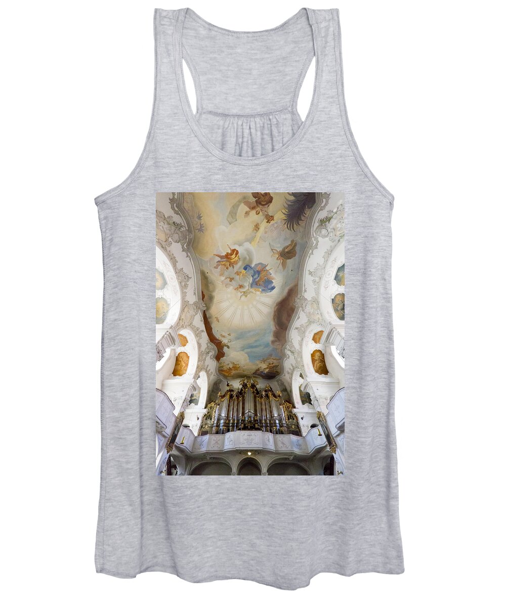 Lindau Women's Tank Top featuring the photograph Lindau organ and ceiling by Jenny Setchell