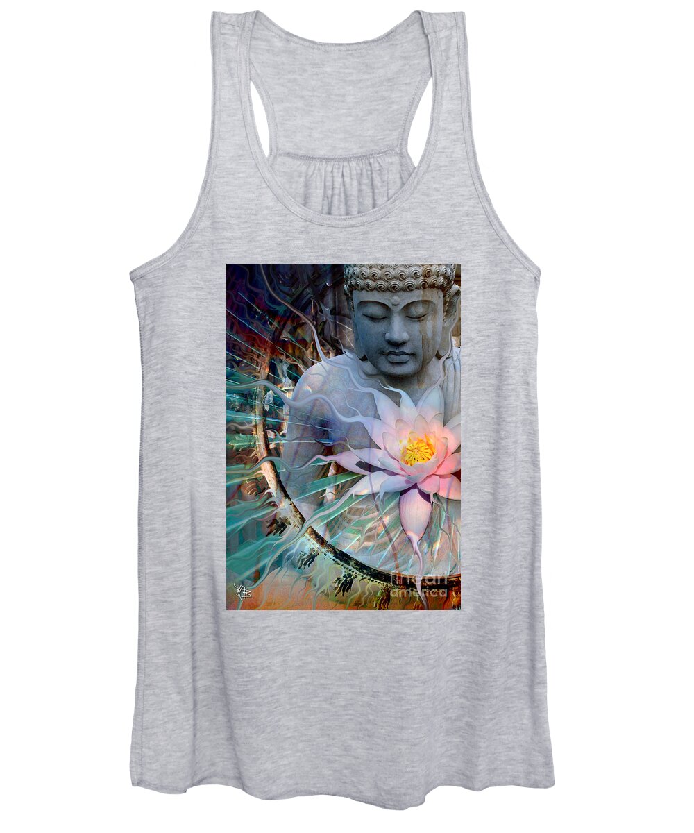 Buddha Women's Tank Top featuring the painting Living Radiance by Christopher Beikmann