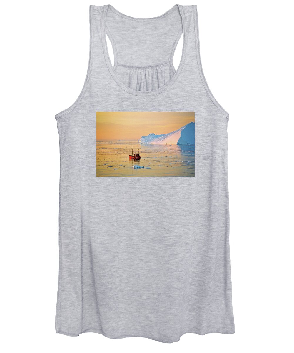 Greenland Women's Tank Top featuring the photograph Lonely Boat - Greenland by Juergen Weiss