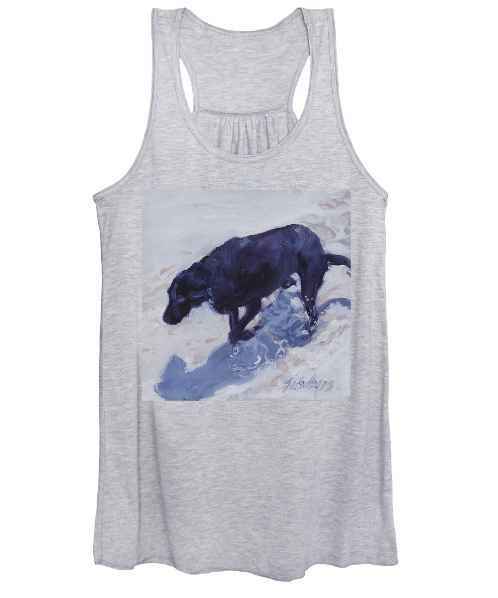 Labrador Retriever Women's Tank Top featuring the painting Lost In A Day Dream by Sheila Wedegis