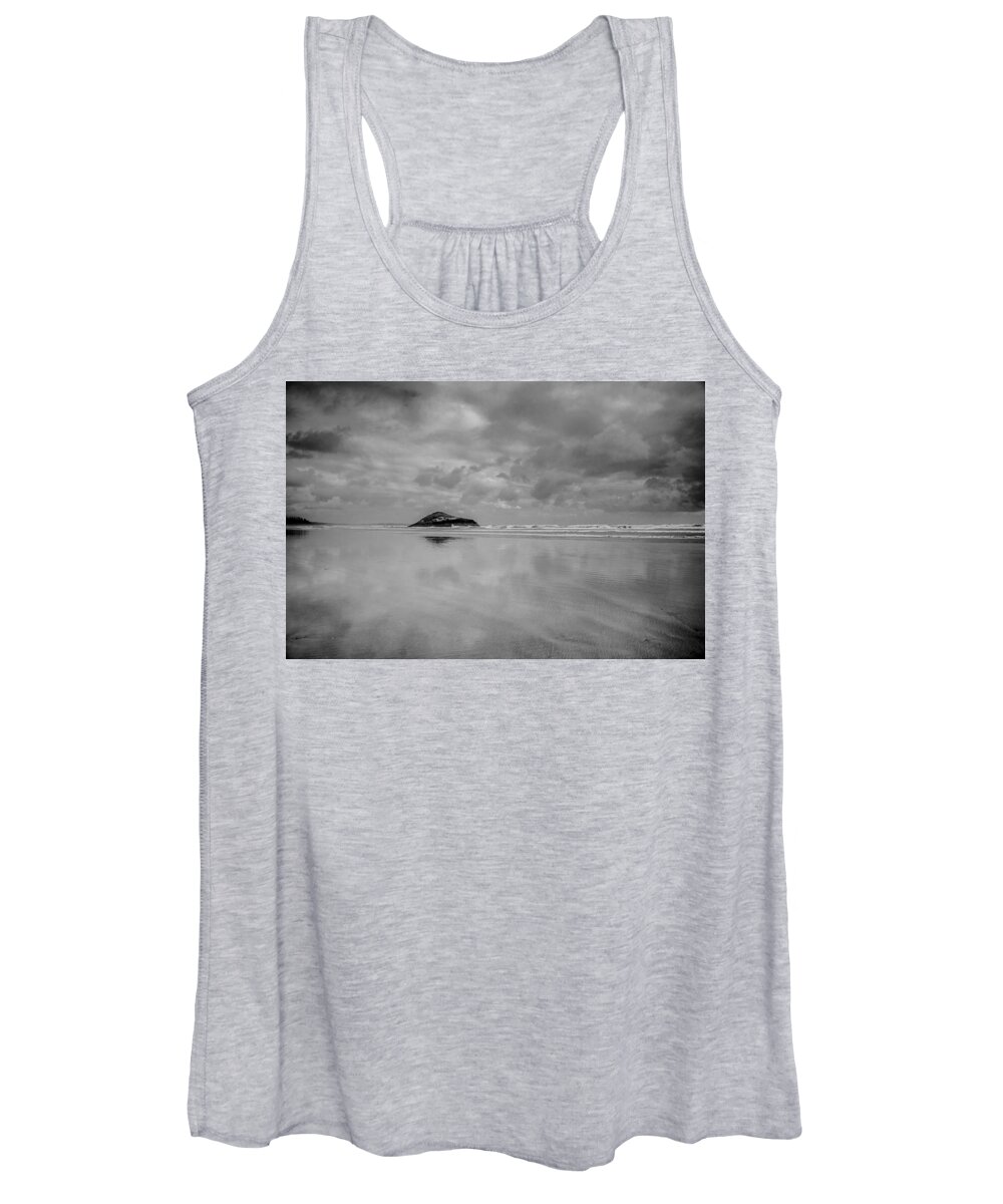  Women's Tank Top featuring the photograph Love the Lovekin Rock at Long Beach by Roxy Hurtubise