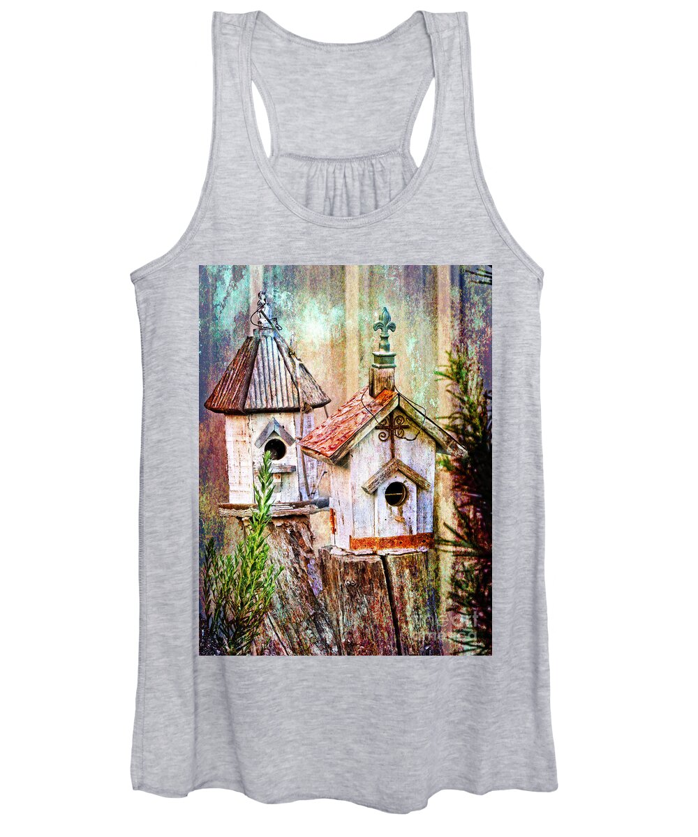 Love Women's Tank Top featuring the photograph Love Thy Neighbor - Birdhouses by Ella Kaye Dickey