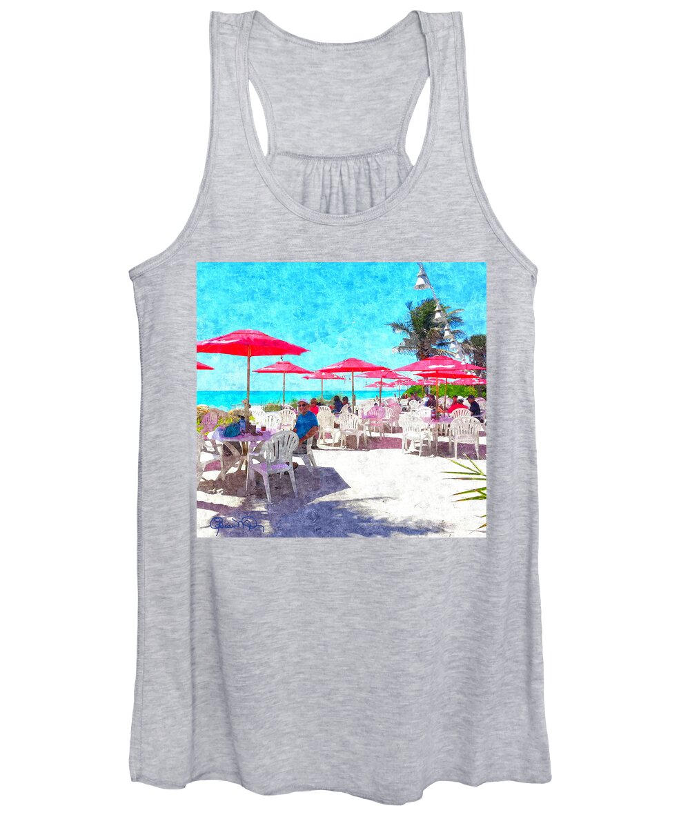 susan Molnar Women's Tank Top featuring the photograph Lunch with Your Feet in the Sand by Susan Molnar