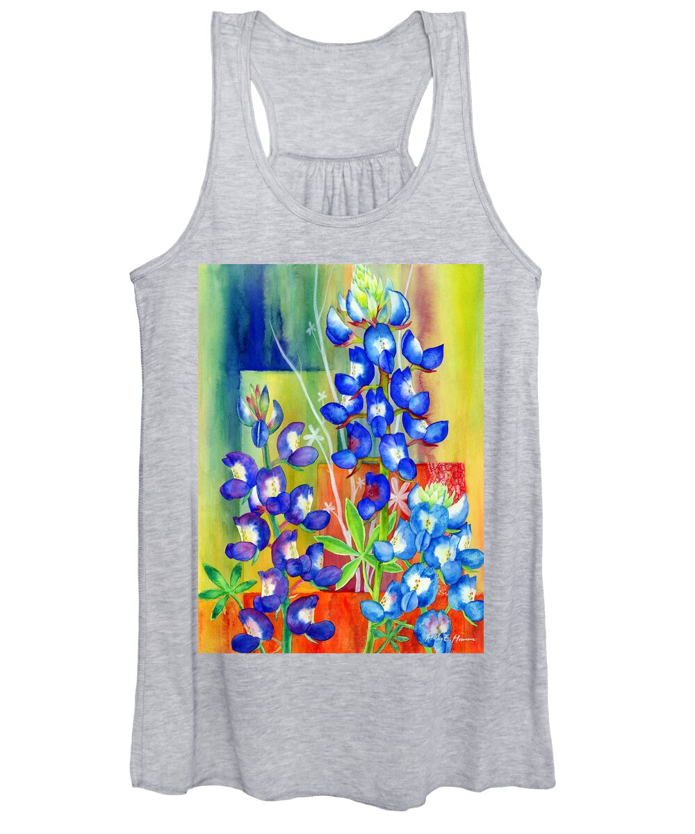Wild Flower Women's Tank Top featuring the painting Lupinus Texensis by Hailey E Herrera