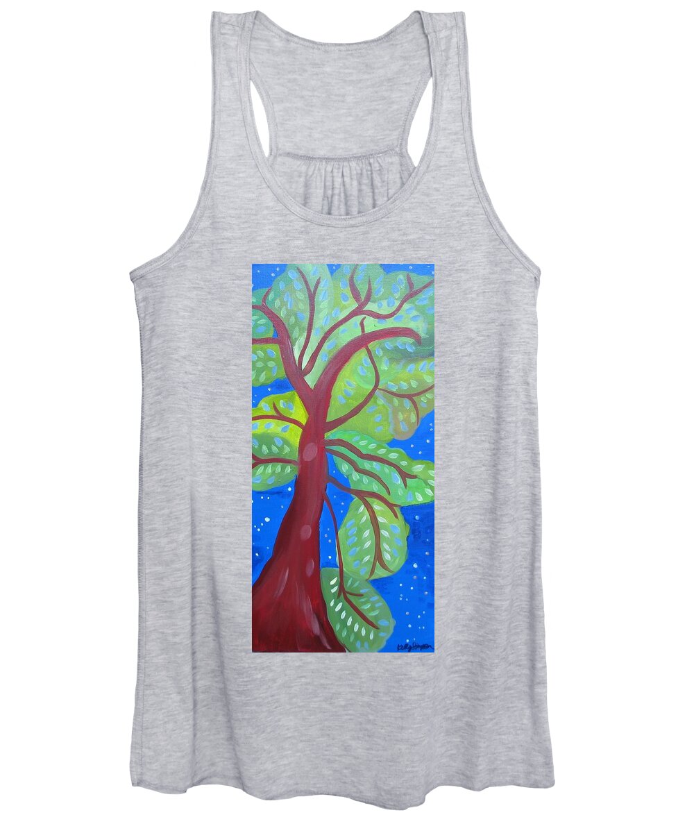 Madrone Tree Women's Tank Top featuring the painting Madrone at Midnight by Kelly Simpson Hagen