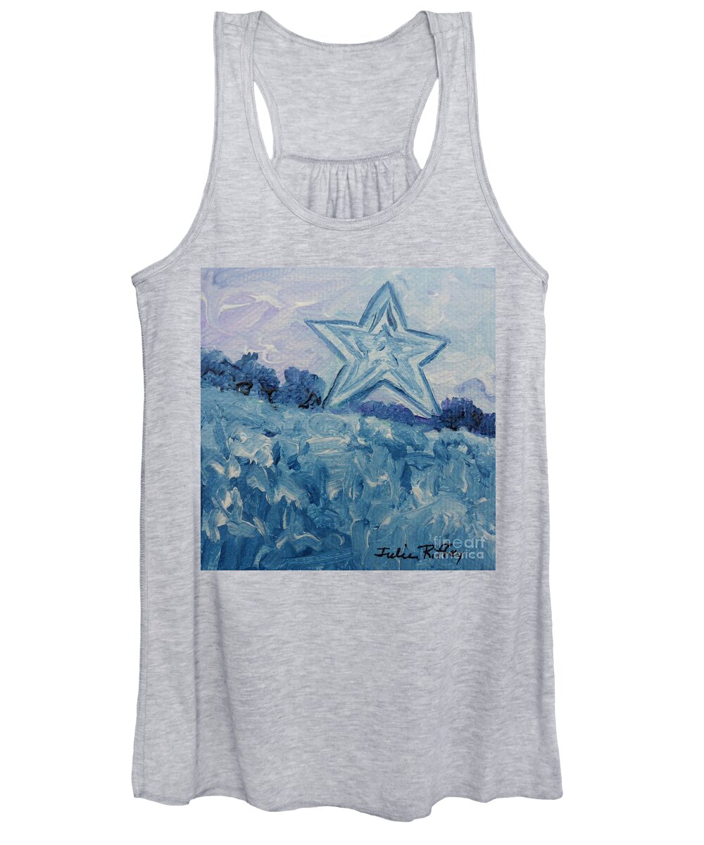 Mill Mountain Star Women's Tank Top featuring the painting Mill Mountain Star by Julie Brugh Riffey