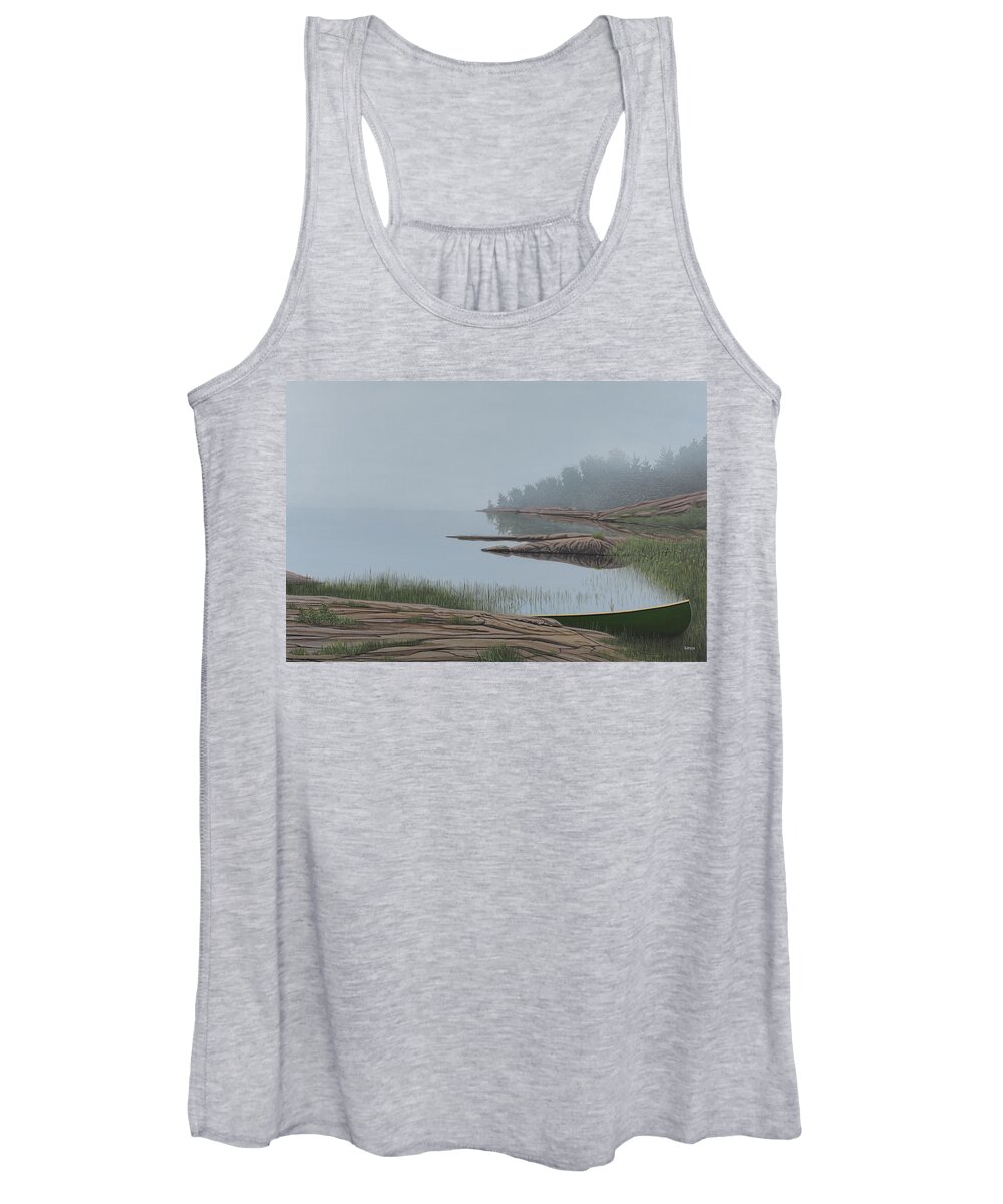 Landscapes Women's Tank Top featuring the painting Mistified by Kenneth M Kirsch
