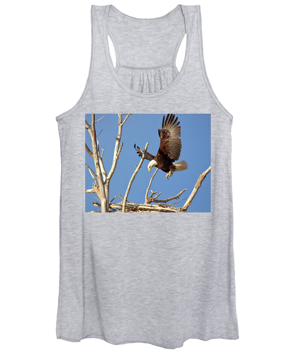  Eagles Women's Tank Top featuring the photograph Mommas' Home by Jim Garrison