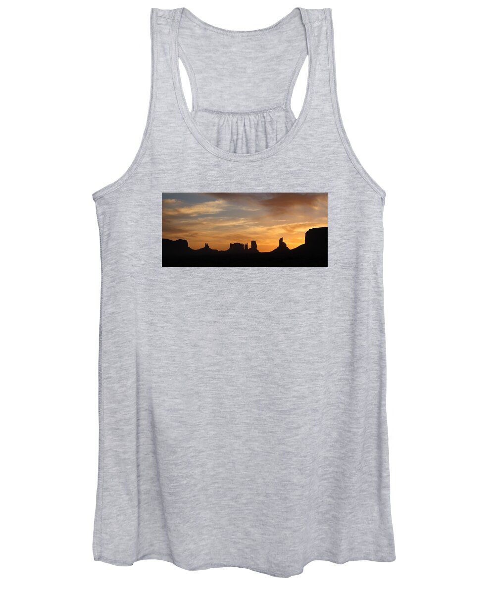 Sunrise Women's Tank Top featuring the photograph Monument Valley Sunrise by Jean Clark