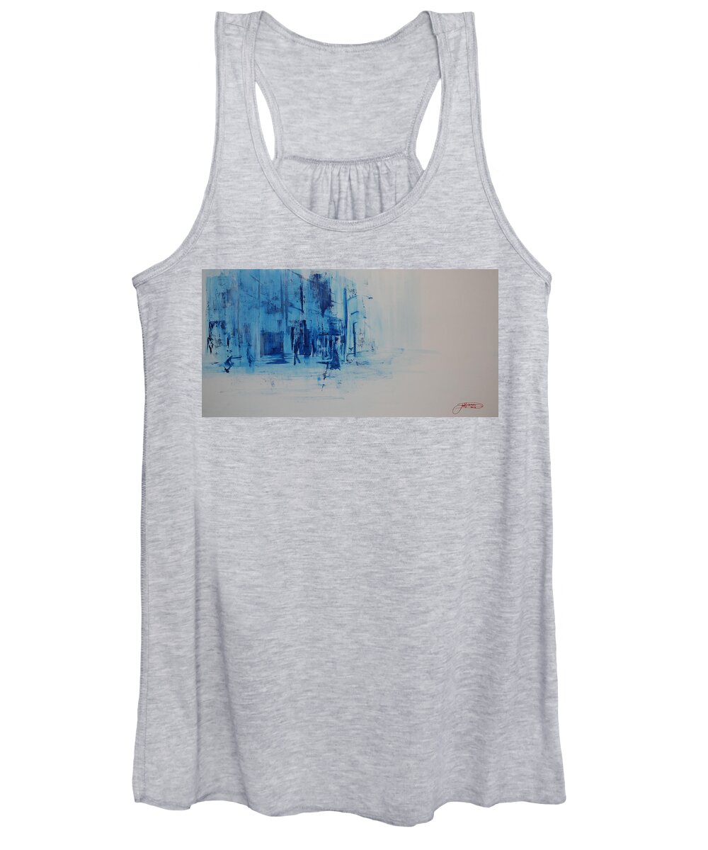 Prints Women's Tank Top featuring the painting Morning In The City by Jack Diamond