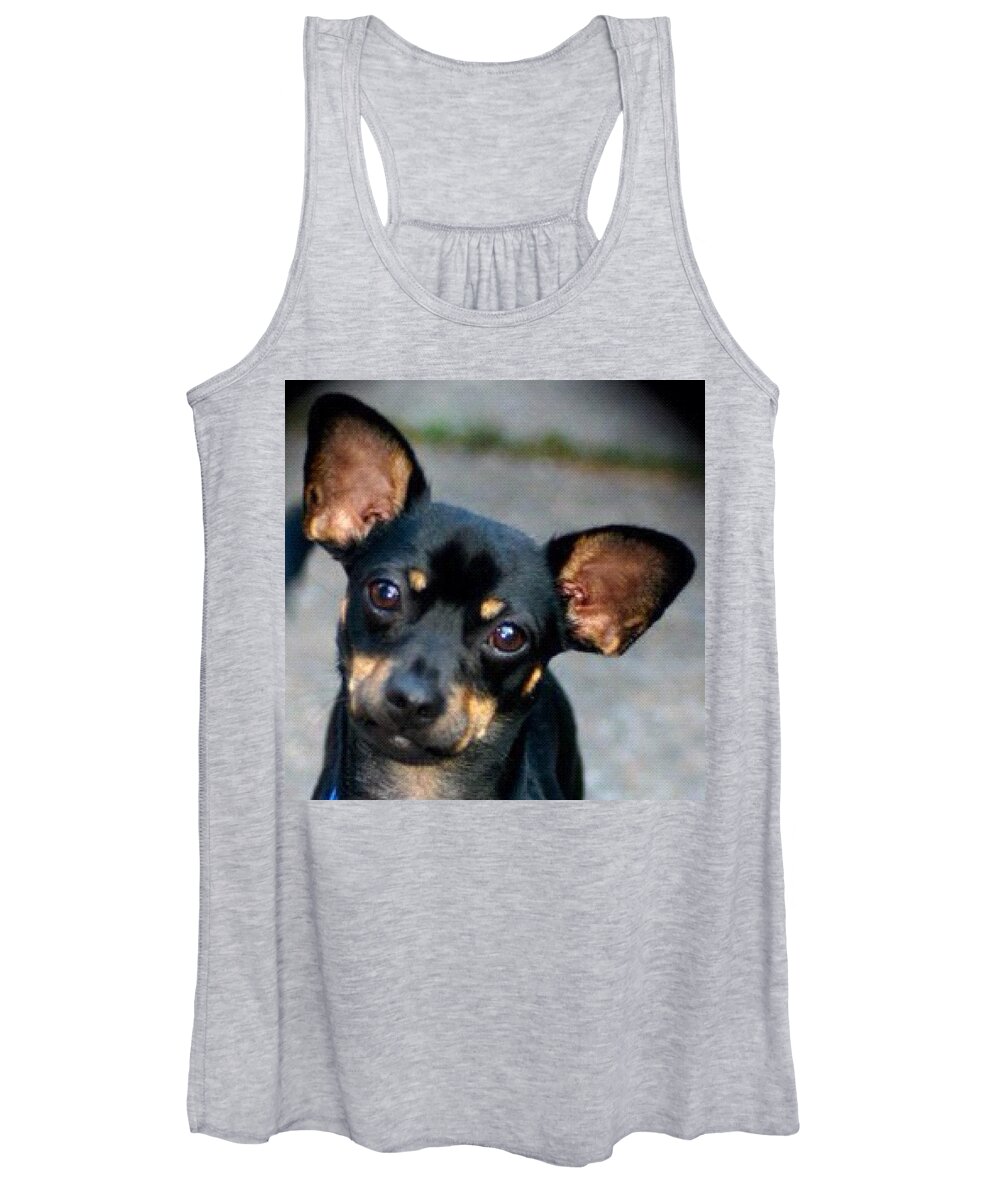 Pet Women's Tank Top featuring the photograph My Adorable Pepper Pup by Anna Porter