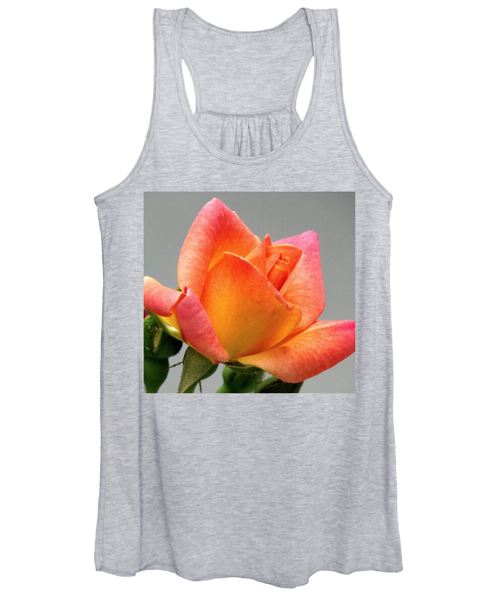 Flower Women's Tank Top featuring the photograph My First Homegrown Rose by Lori Lafargue