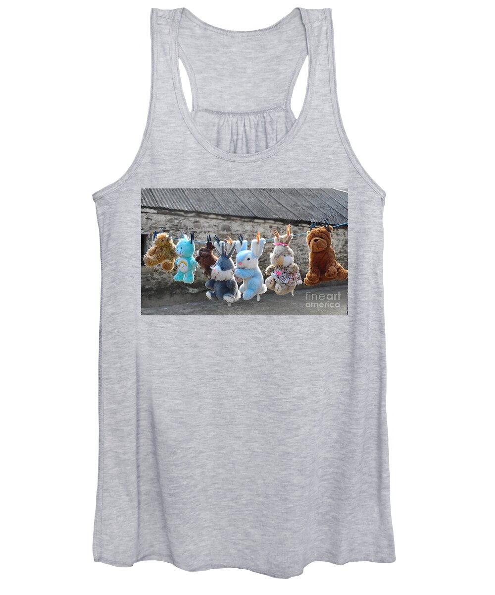 Toys Women's Tank Top featuring the photograph Toys On Washing Line by Nina Ficur Feenan