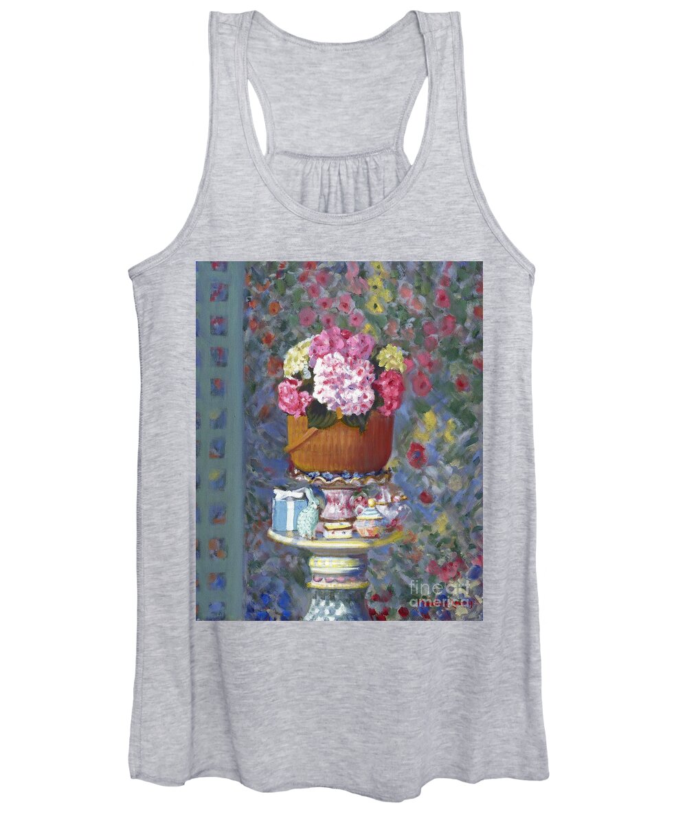 Still Life Women's Tank Top featuring the painting Nantucket Flower Parade by Candace Lovely