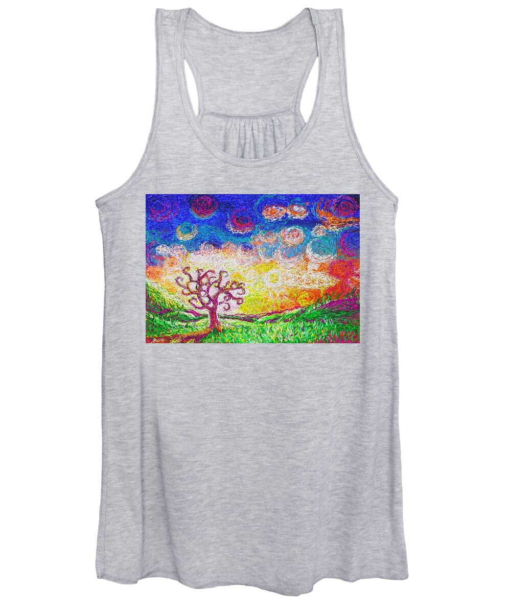 Impressionisim Women's Tank Top featuring the painting Nature 2 22 2015 by Hidden Mountain