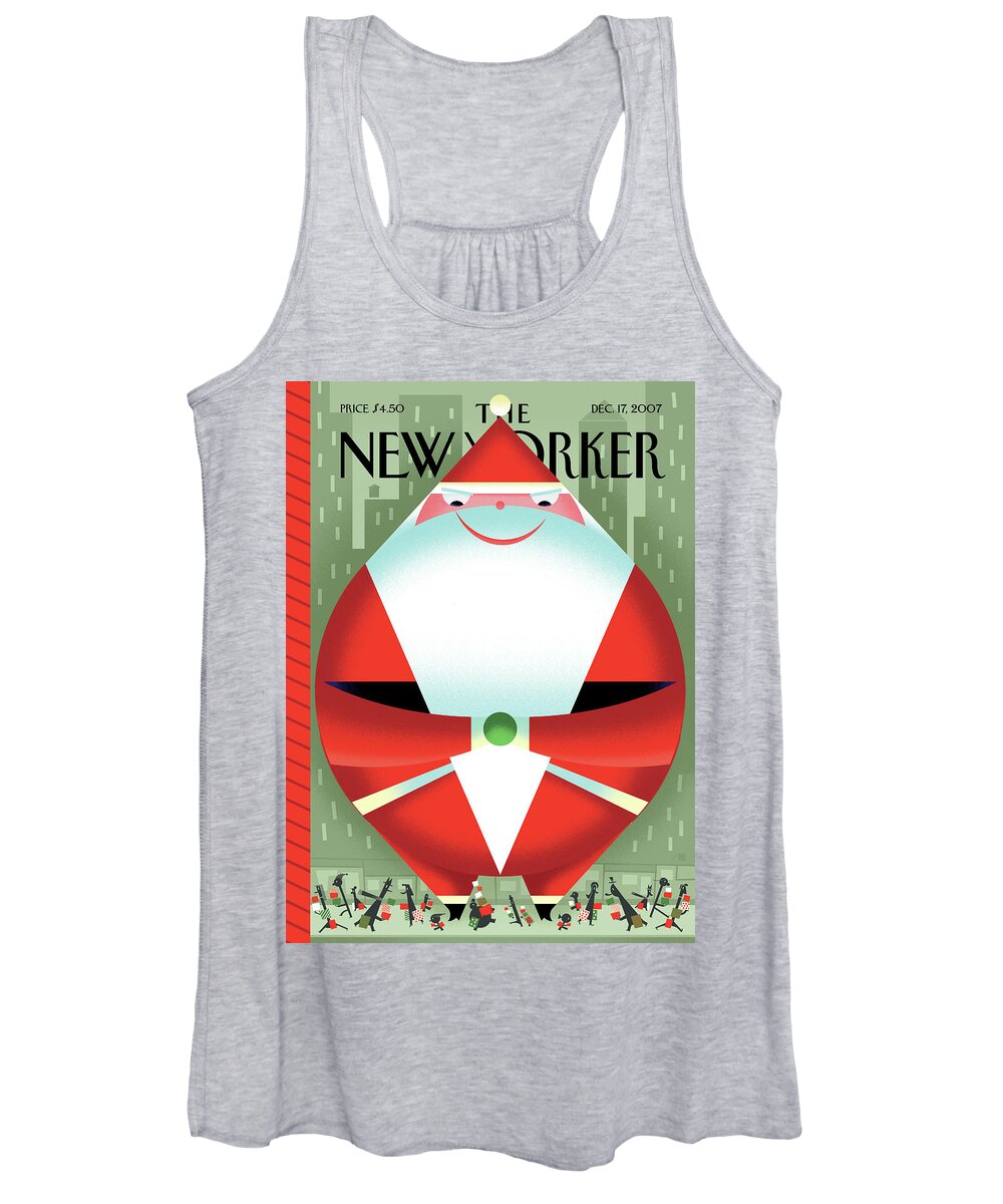 Santa Claus Women's Tank Top featuring the painting Santa's Little Schleppers by Bob Staake
