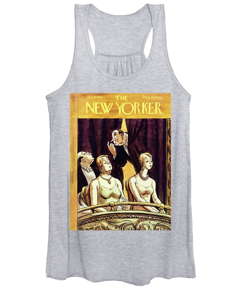 Theater Women's Tank Top featuring the painting New Yorker January 28 1933 by William Steig