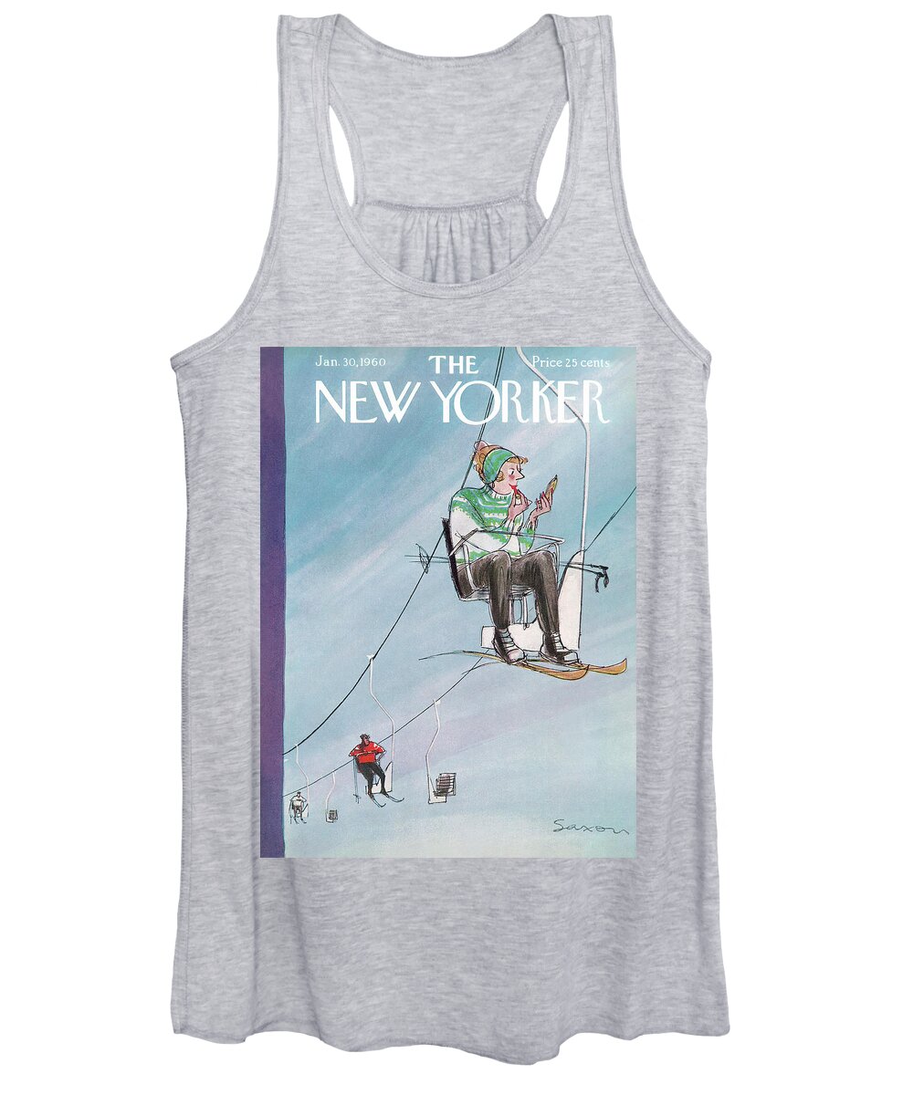 Charles Saxon Csa Women's Tank Top featuring the painting New Yorker January 30th, 1960 by Charles Saxon