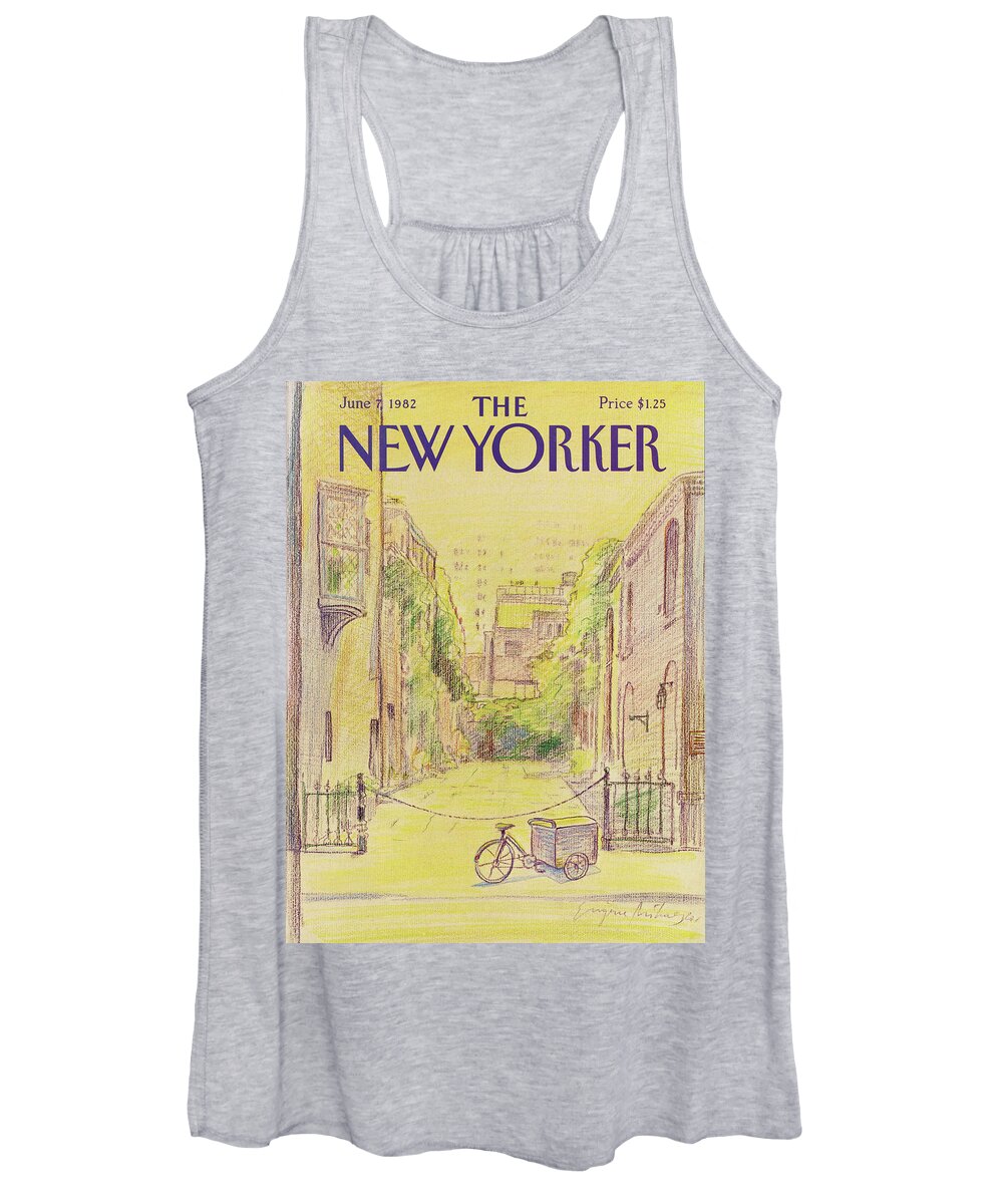 Washington Mews Women's Tank Top featuring the painting New Yorker June 7th, 1982 by Eugene Mihaesco