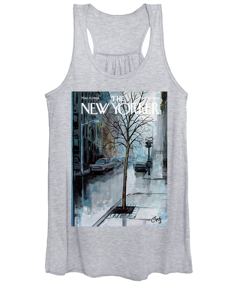 Rain Women's Tank Top featuring the painting New Yorker March 12th, 1966 by Arthur Getz