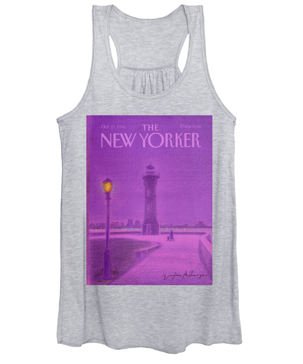 Lighthouse Women's Tank Top featuring the painting New Yorker October 27th, 1986 by Eugene Mihaesco
