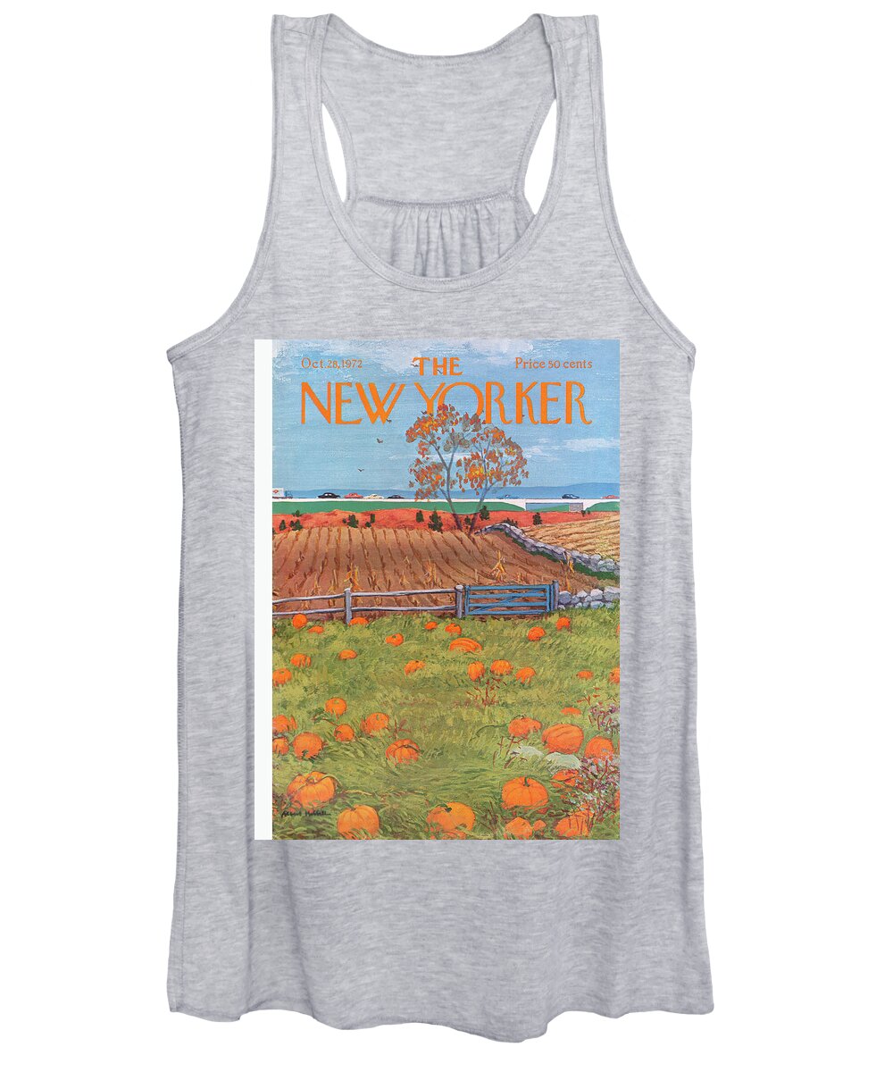 Albert Hubbell Ahu Women's Tank Top featuring the painting New Yorker October 28th, 1972 by Albert Hubbell