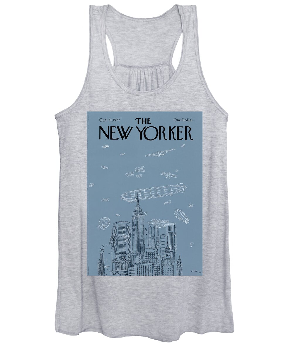 New York City Women's Tank Top featuring the painting New Yorker October 31st, 1977 by RO Blechman