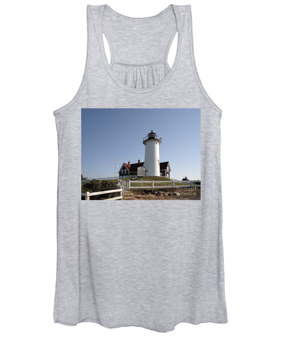Falmouth Women's Tank Top featuring the photograph Nobska Lighthouse on Cape Cod at Woods Hole Massachusetts by William Kuta
