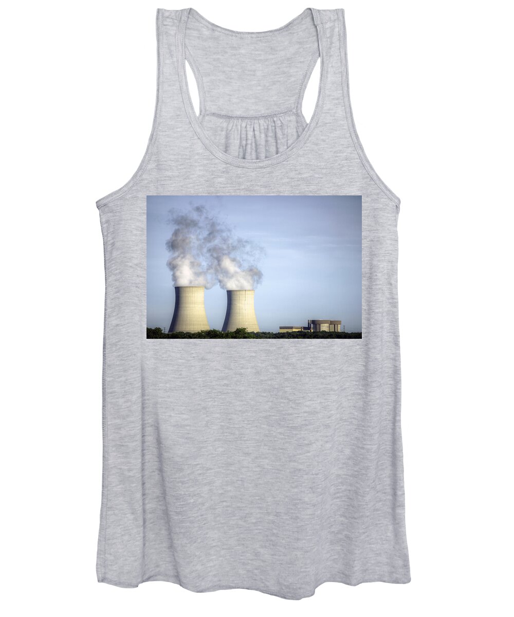 Byron Nuclear Plant Hdr Women's Tank Top featuring the photograph Nuclear HDR3 by Josh Bryant