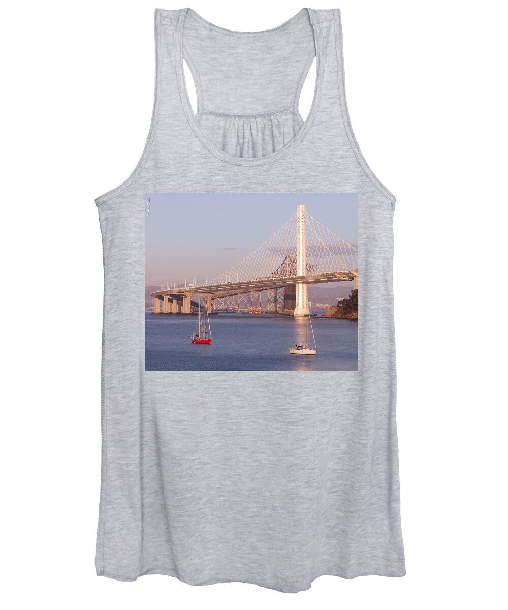 California Women's Tank Top featuring the photograph Oakland Bridge by Alexander Fedin