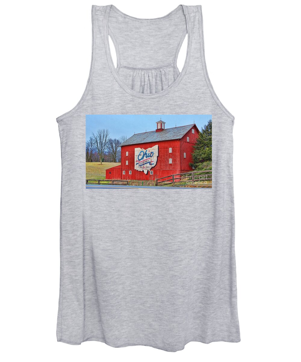 Red Barn Women's Tank Top featuring the photograph Ohio Bicentennial Barn by Jack Schultz